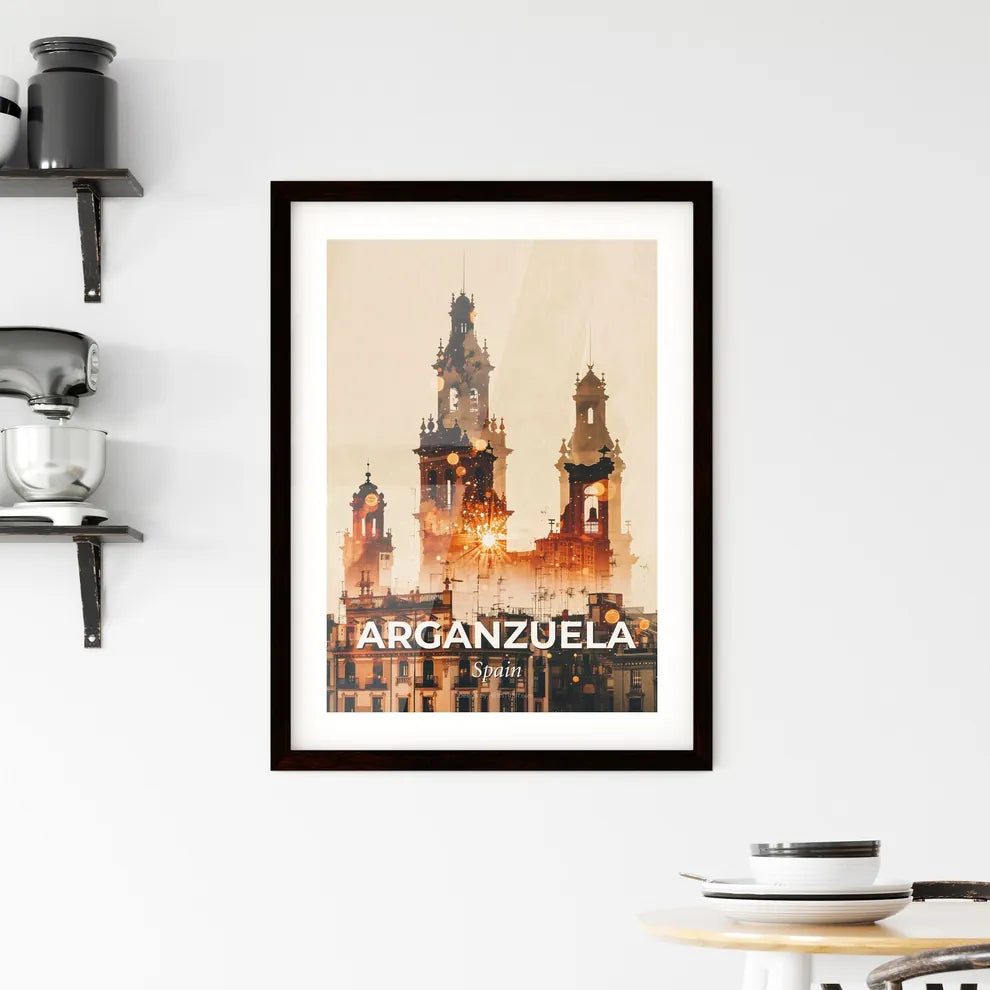 Arganzuela Skyline: Vibrant and Sparkling Poster Art Framed Print