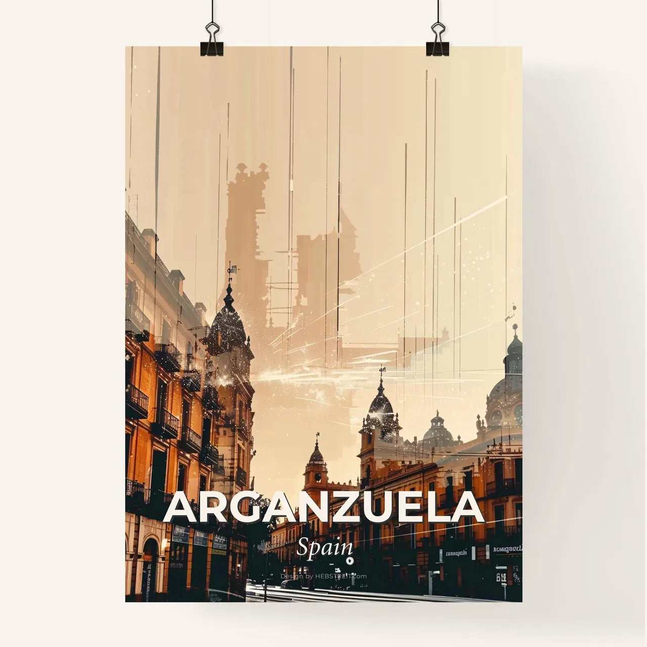 Arganzuela Cityscape: Double Exposure Composite Skyline Poster