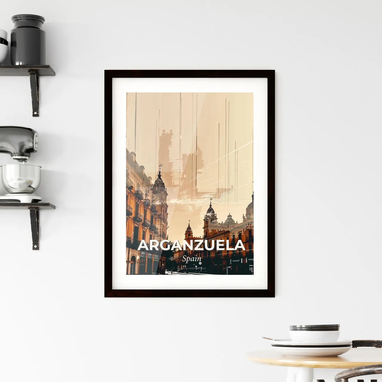 Arganzuela Cityscape: Double Exposure Composite Skyline Framed Print