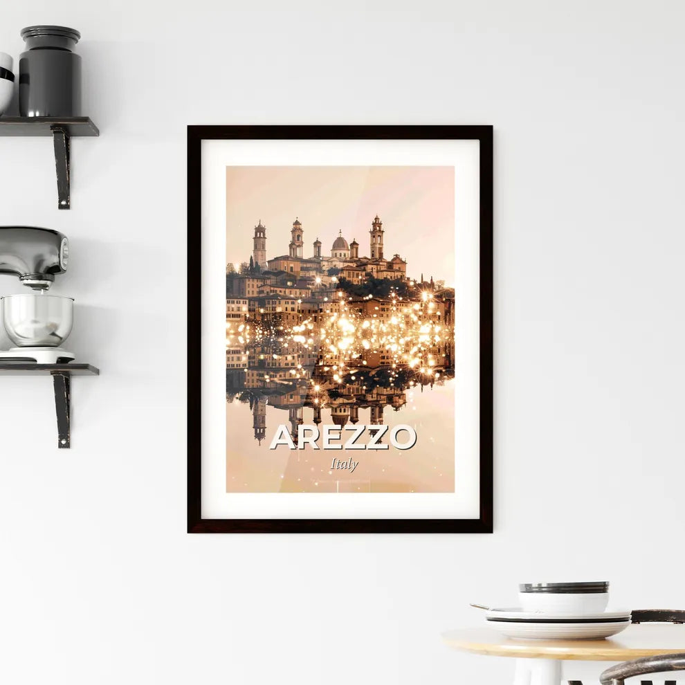 Arezzo City Skyline Artistic Composite Poster Framed Print