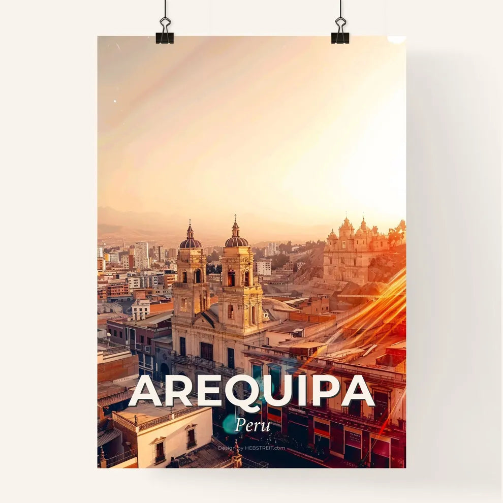 Arequipa: Skyline City Lights Poster Art Poster