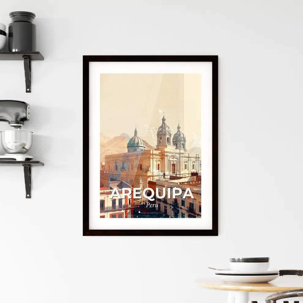 Arequipa City Skyline Pastel Art Poster Framed Print