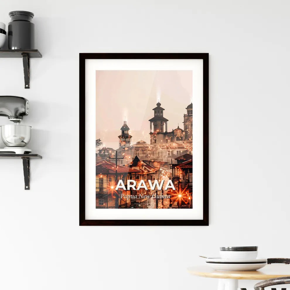 Arawa: Double Exposure Skyline Architecture Art Framed Print