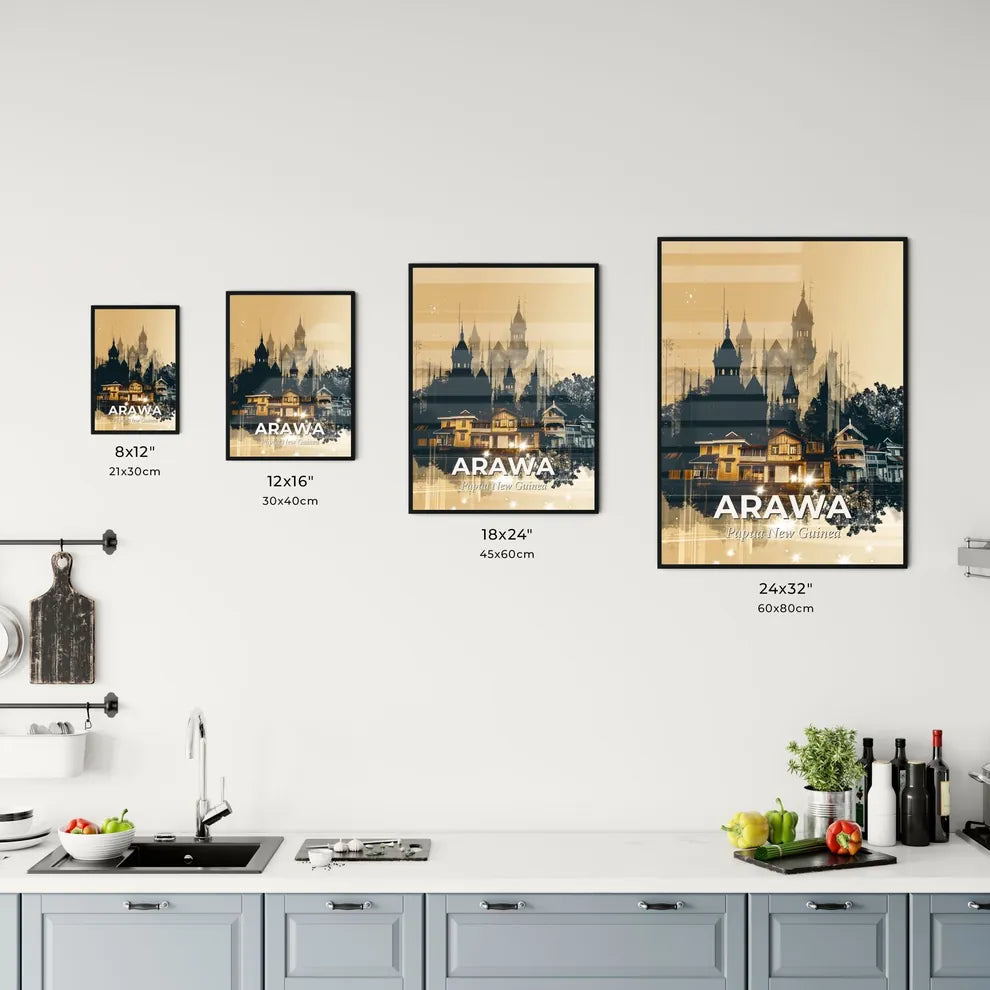 Arawa Double Exposure Art Skyline Tropical Glamour Office Art