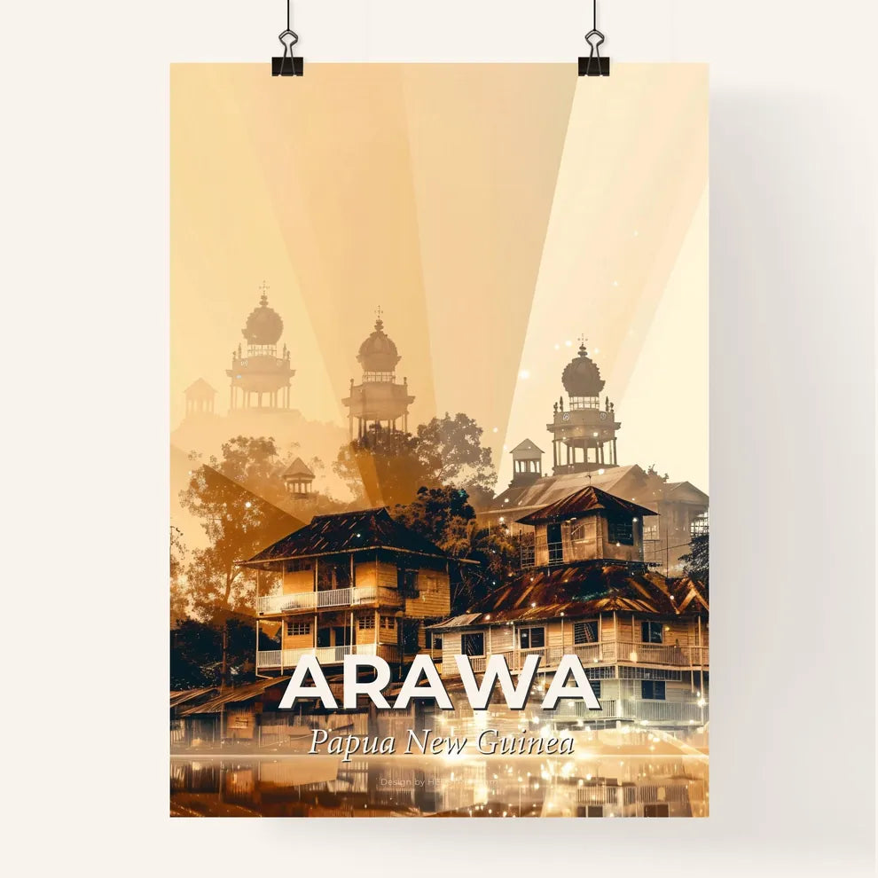 Arawa Skyline Poster: Double Exposure Local Architecture Poster