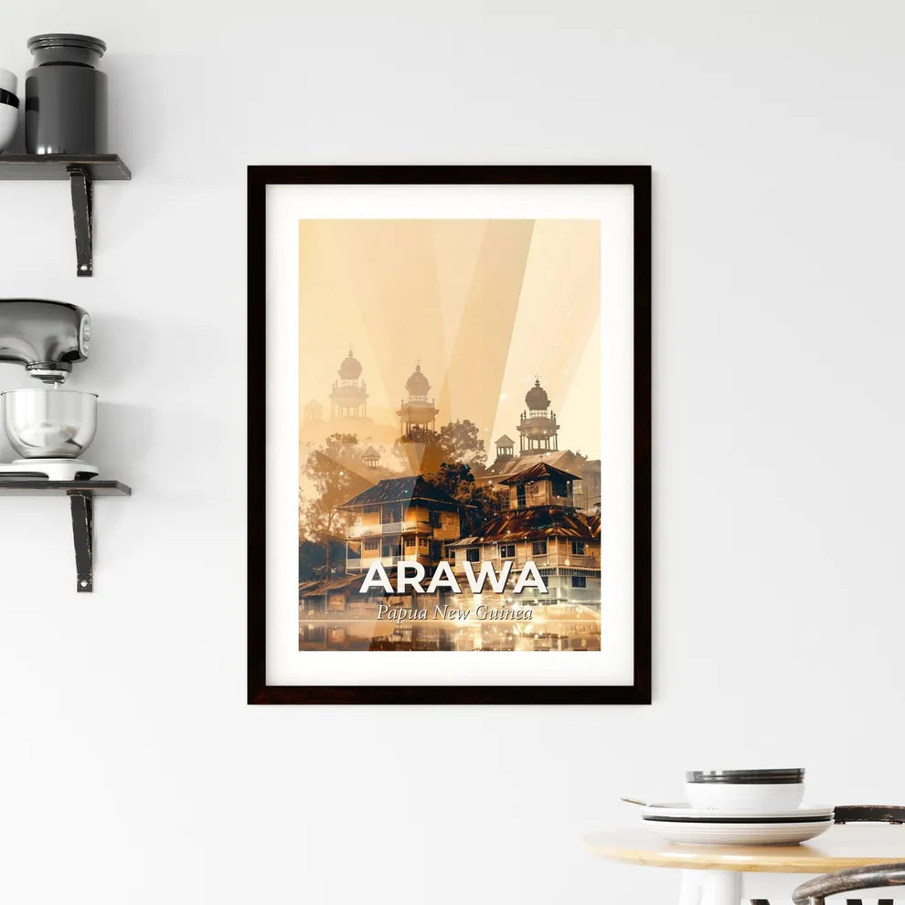 Arawa Skyline Poster: Double Exposure Local Architecture Framed Print