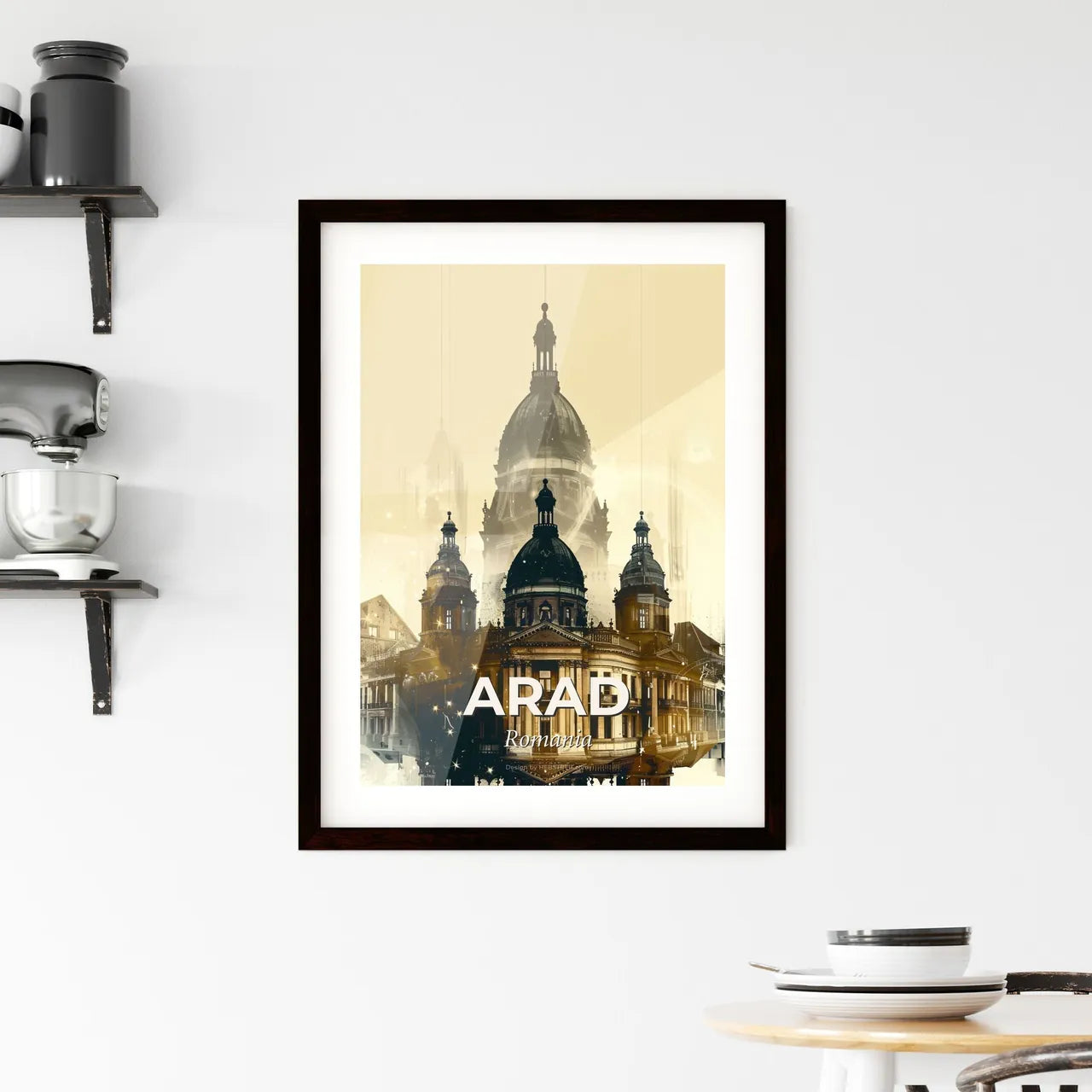 Arad City Skyline Composite Art Poster Framed Print
