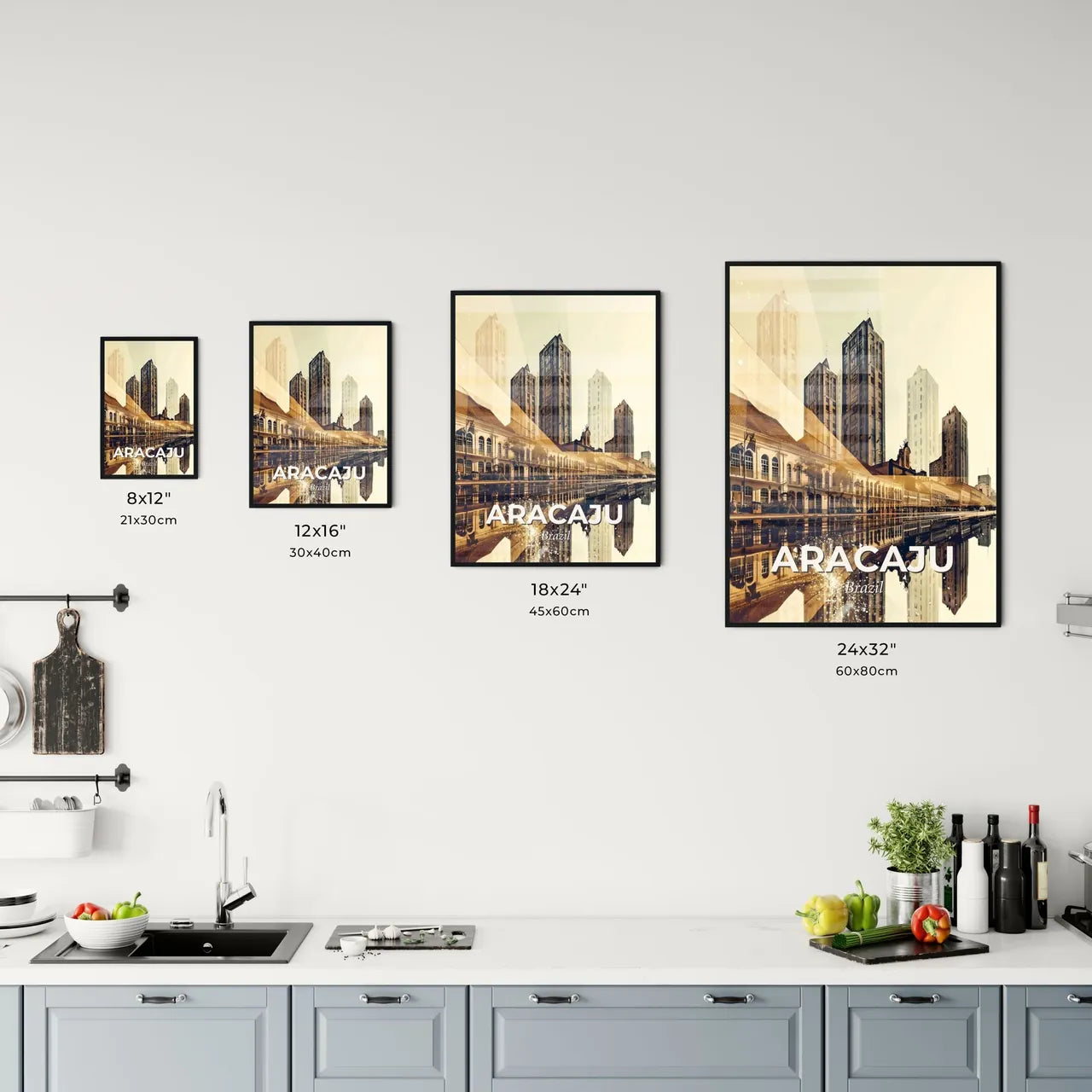 Aracaju Skyline Icons Double Exposure Art Office Art