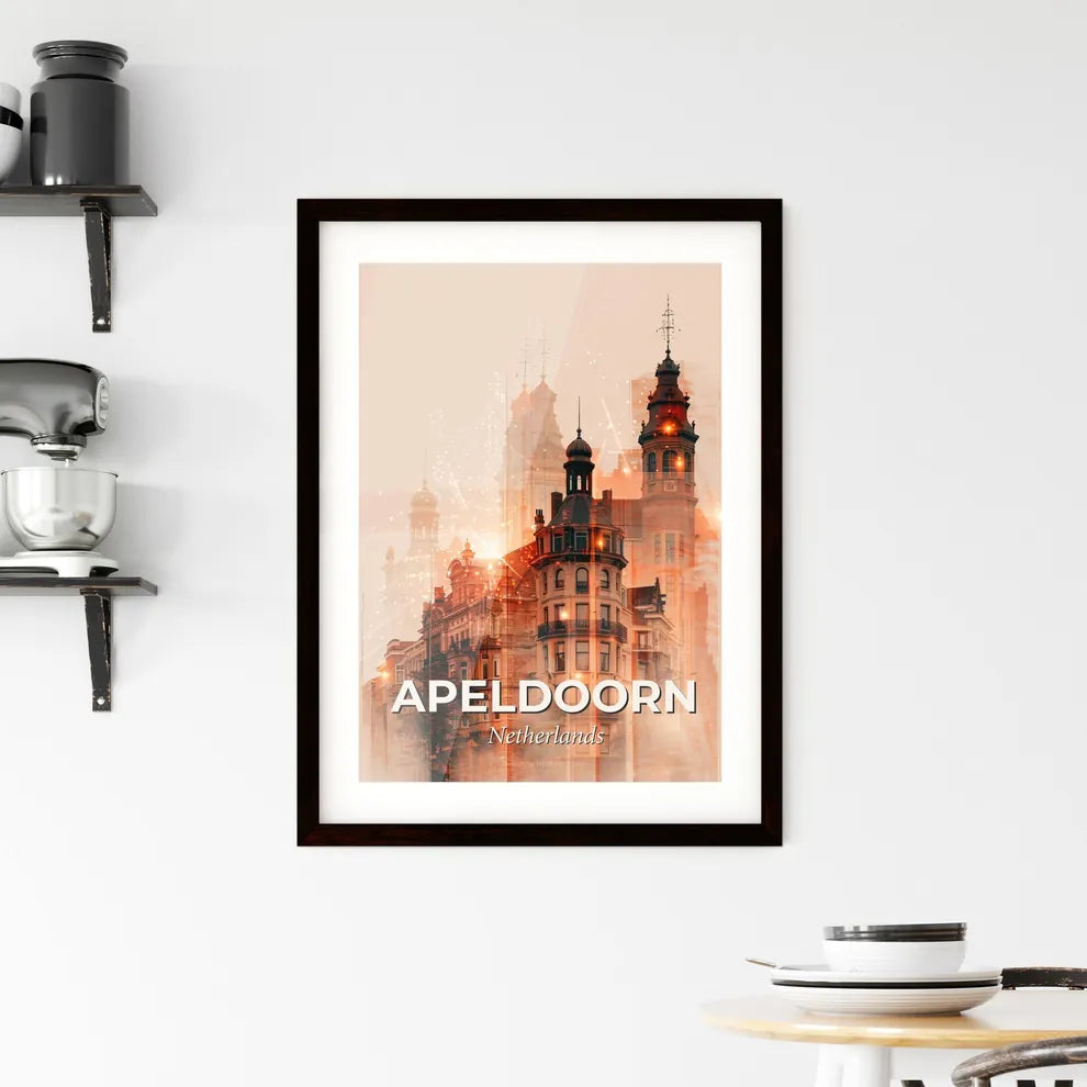 Apeldoorn Skyline Composite Art Vivid Local Colors Framed Print