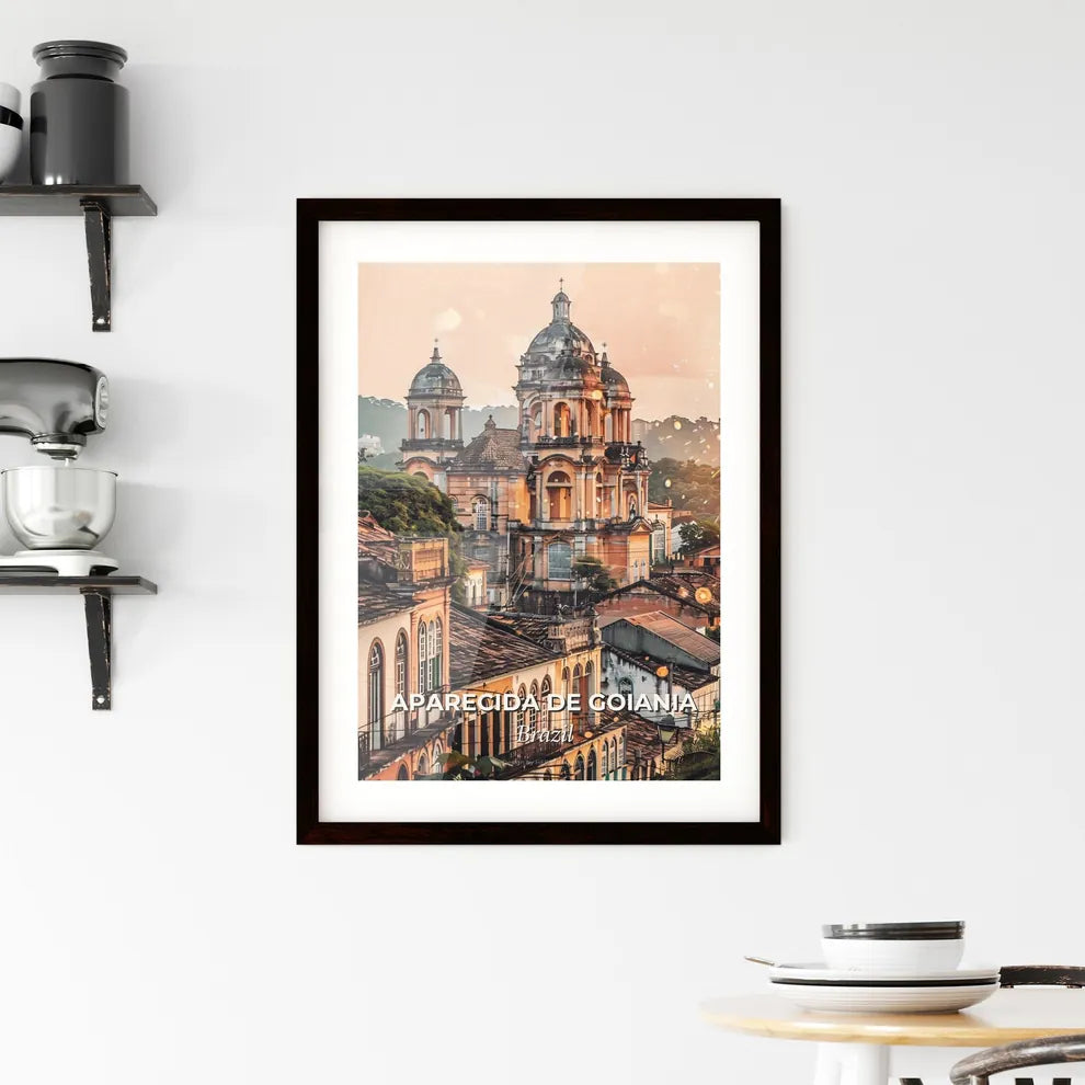 Aparecida de Goiania: Double Exposure City Art Framed Print