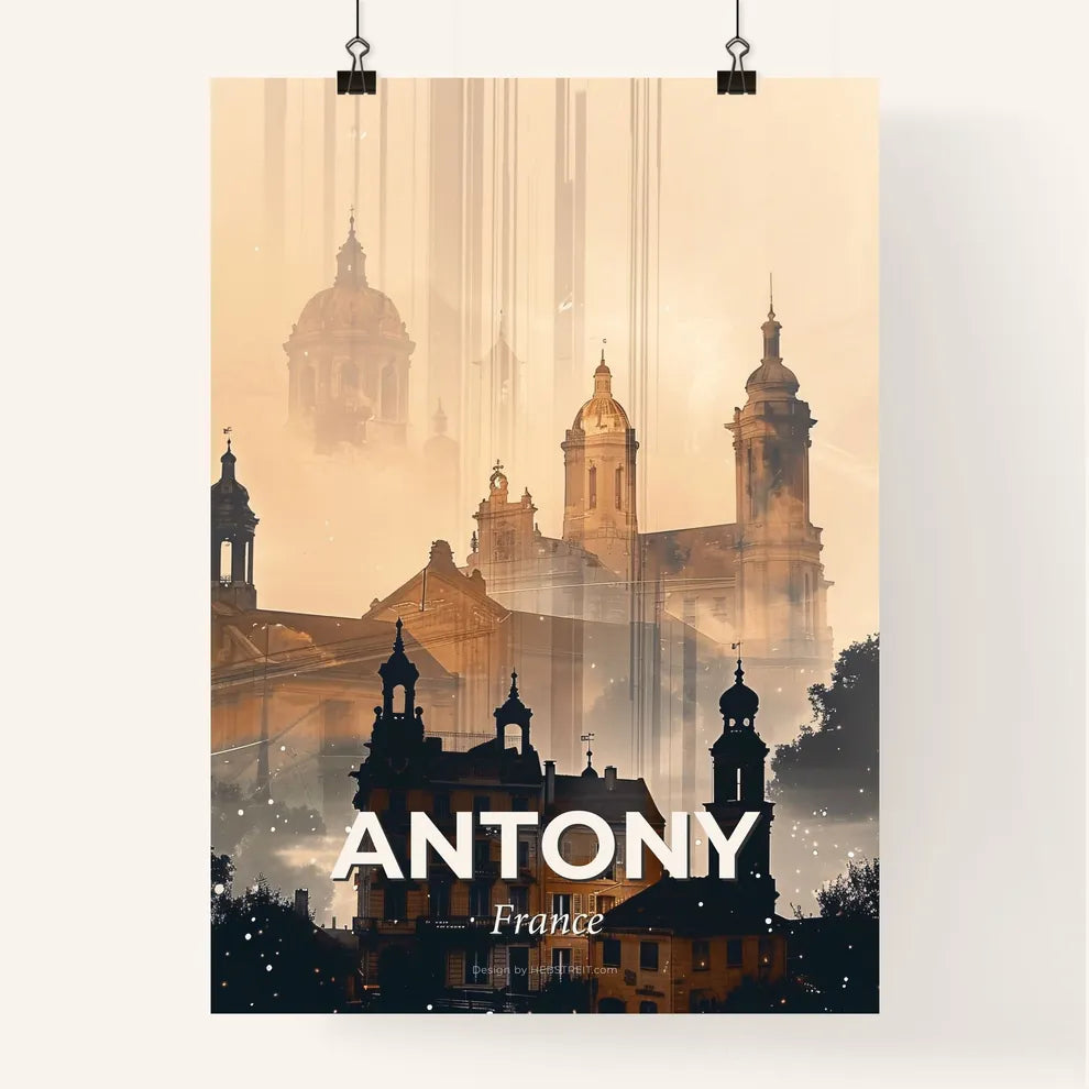 Antony Skyline Glimmering Beige Composite Poster