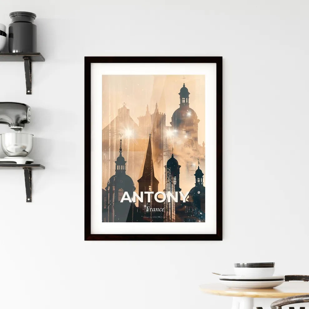 Antony Skyline Silhouette Poster Framed Print