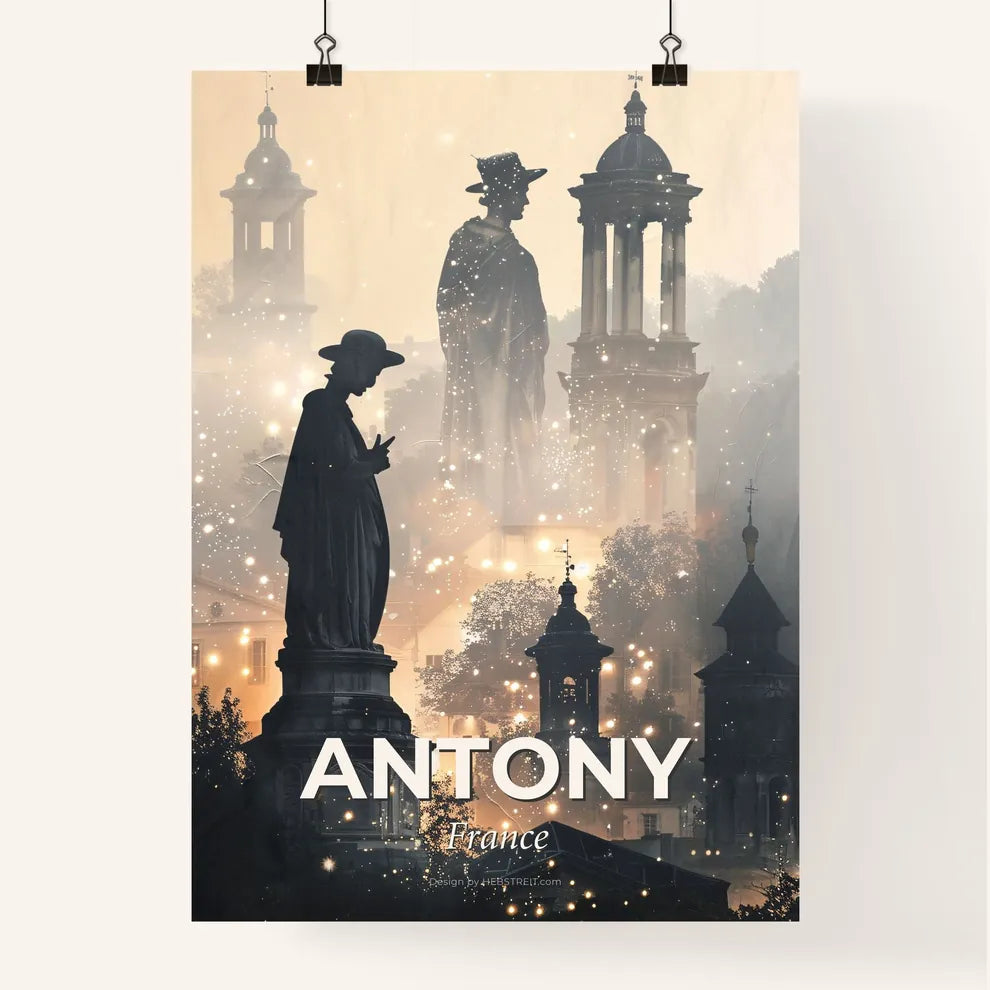 Antony Skyline Double Exposure Cityscape Art Poster Poster