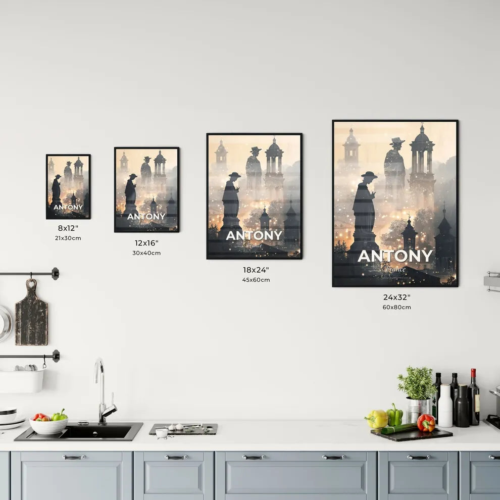 Antony Skyline Double Exposure Cityscape Art Poster Office Art