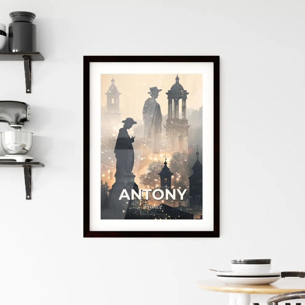 Antony Skyline Double Exposure Cityscape Art Poster Framed Print