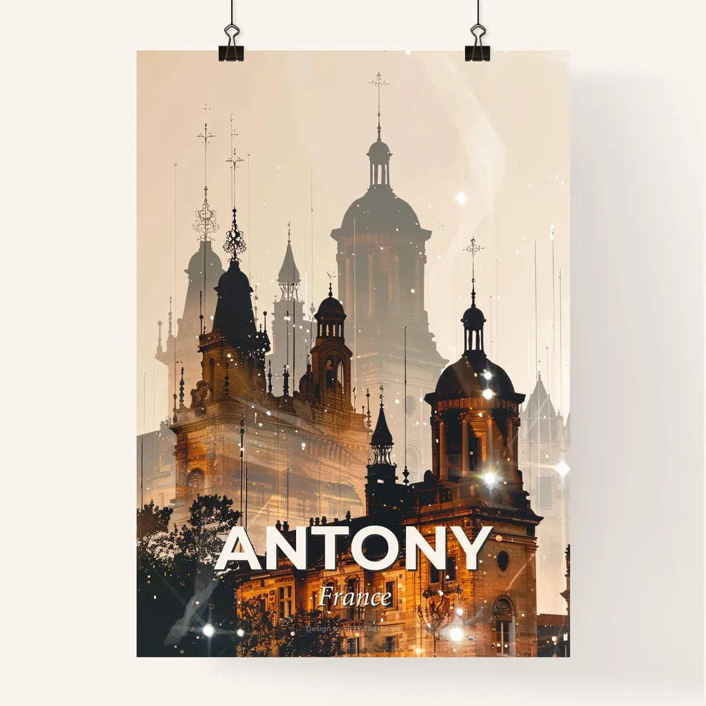 Antony: City Silhouette in Double Exposure Art Poster