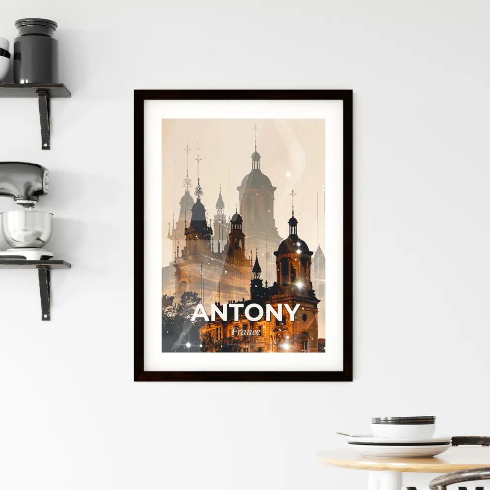 Antony: City Silhouette in Double Exposure Art Framed Print
