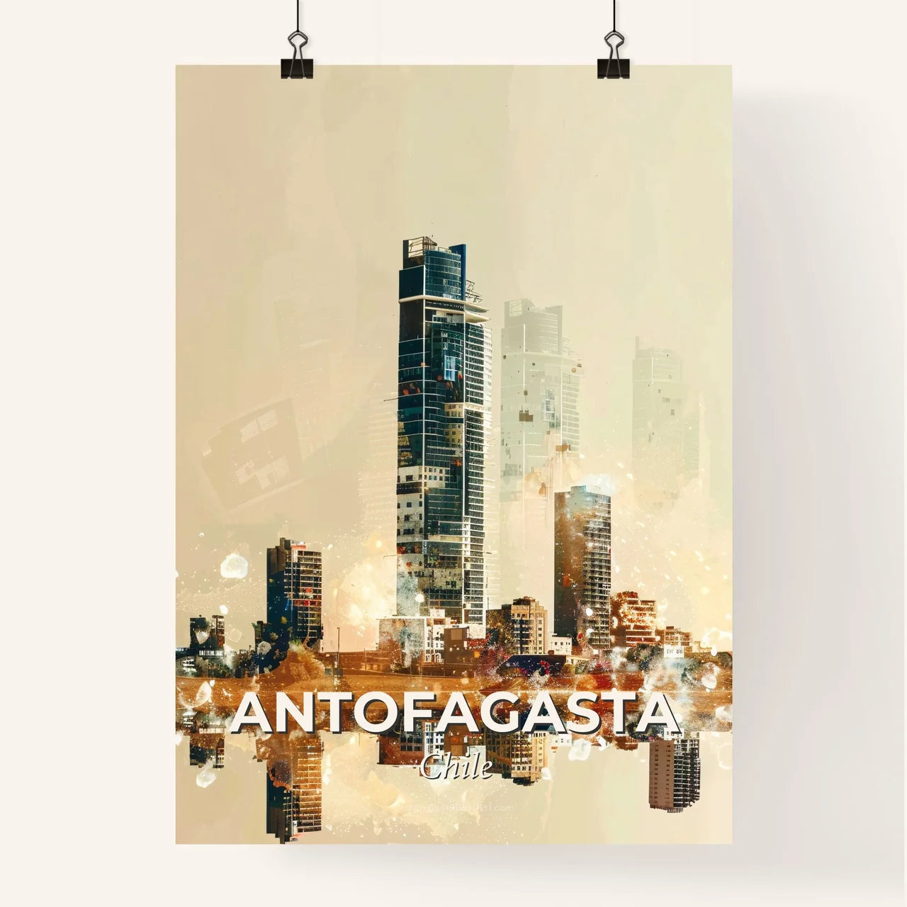 Antofagasta Cityscape Impressionist Art Poster Poster
