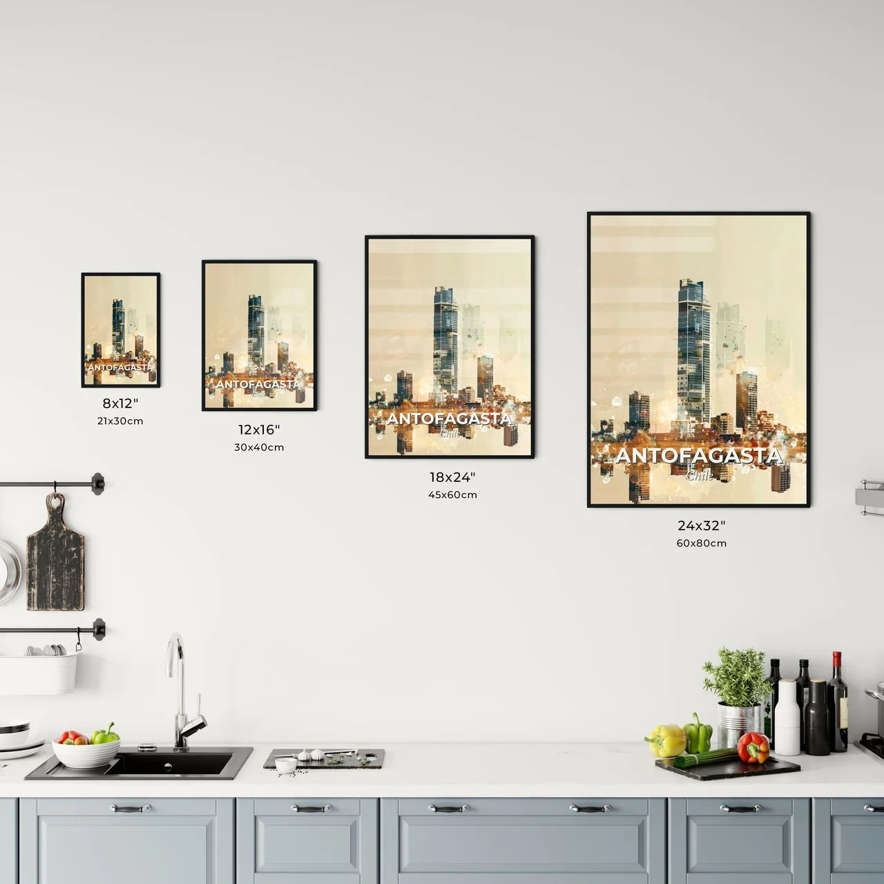 Antofagasta Cityscape Impressionist Art Poster Office Art