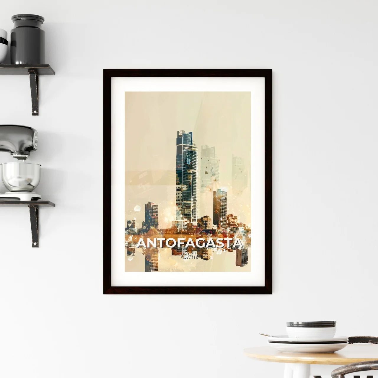 Antofagasta Cityscape Impressionist Art Poster Framed Print