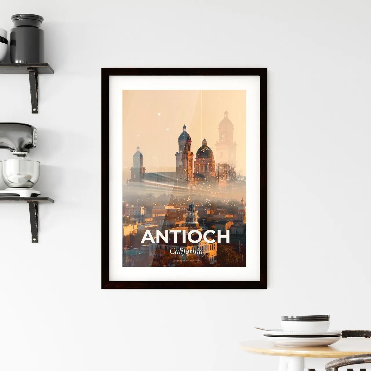 Antioch Cityscape Iconography Composite Art Framed Print