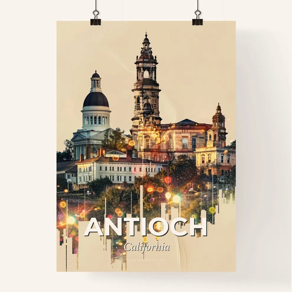 Golden Antioch California Cityscape Poster Poster