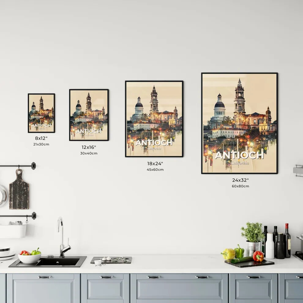 Golden Antioch California Cityscape Poster Office Art