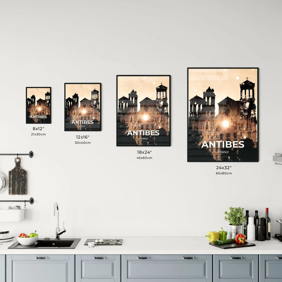 Antibes: City Skyline Composite Art Poster Office Art