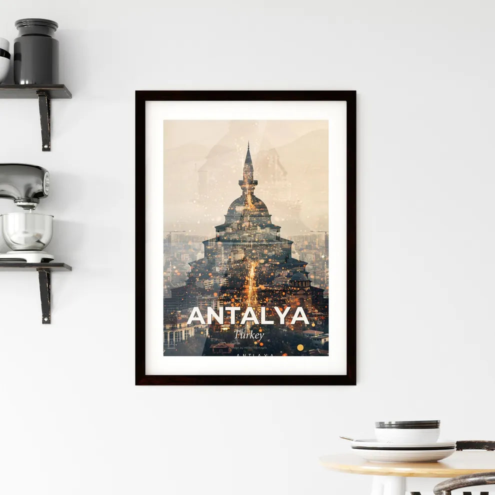 Antalya Skyline Composite Art Poster Framed Print