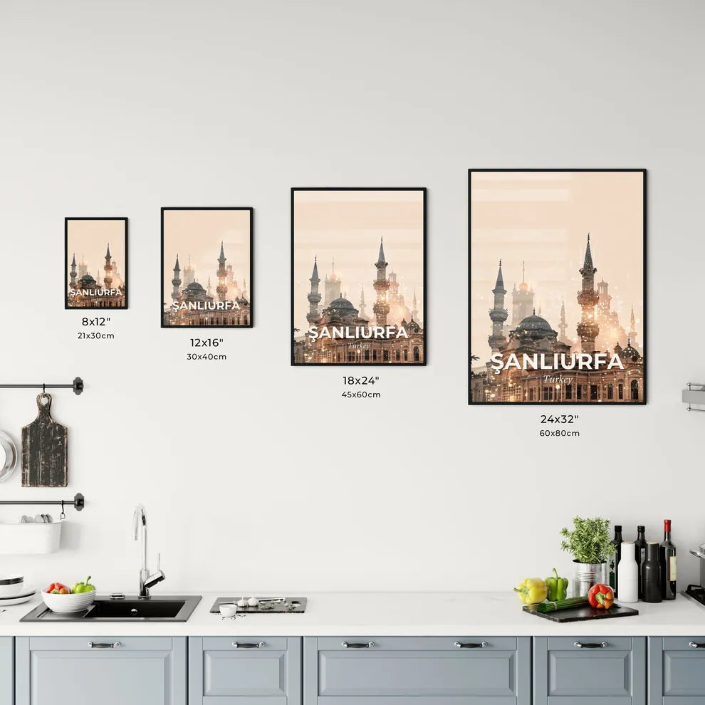 ÅžanlÄ±urfa Skyline Composite Artwork on Beige Office Art