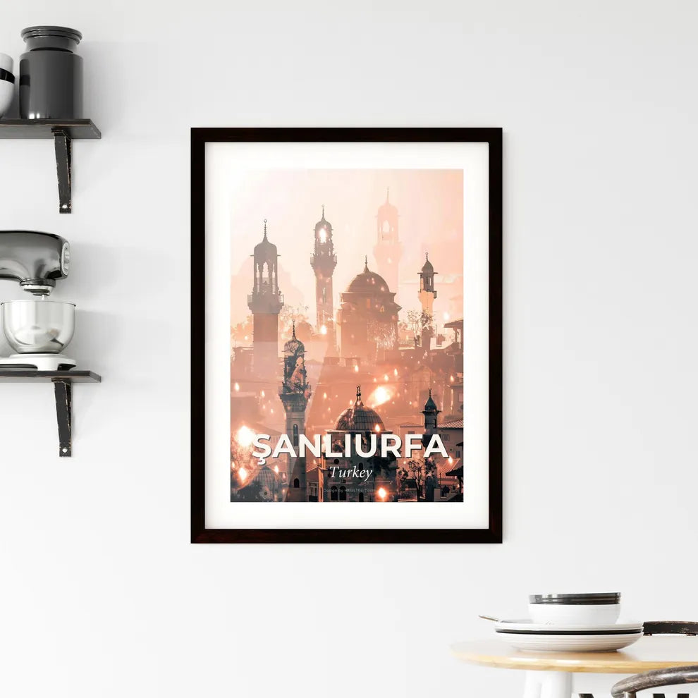 Sanliurfa Turkey City Skyline Composite Art Poster Framed Print