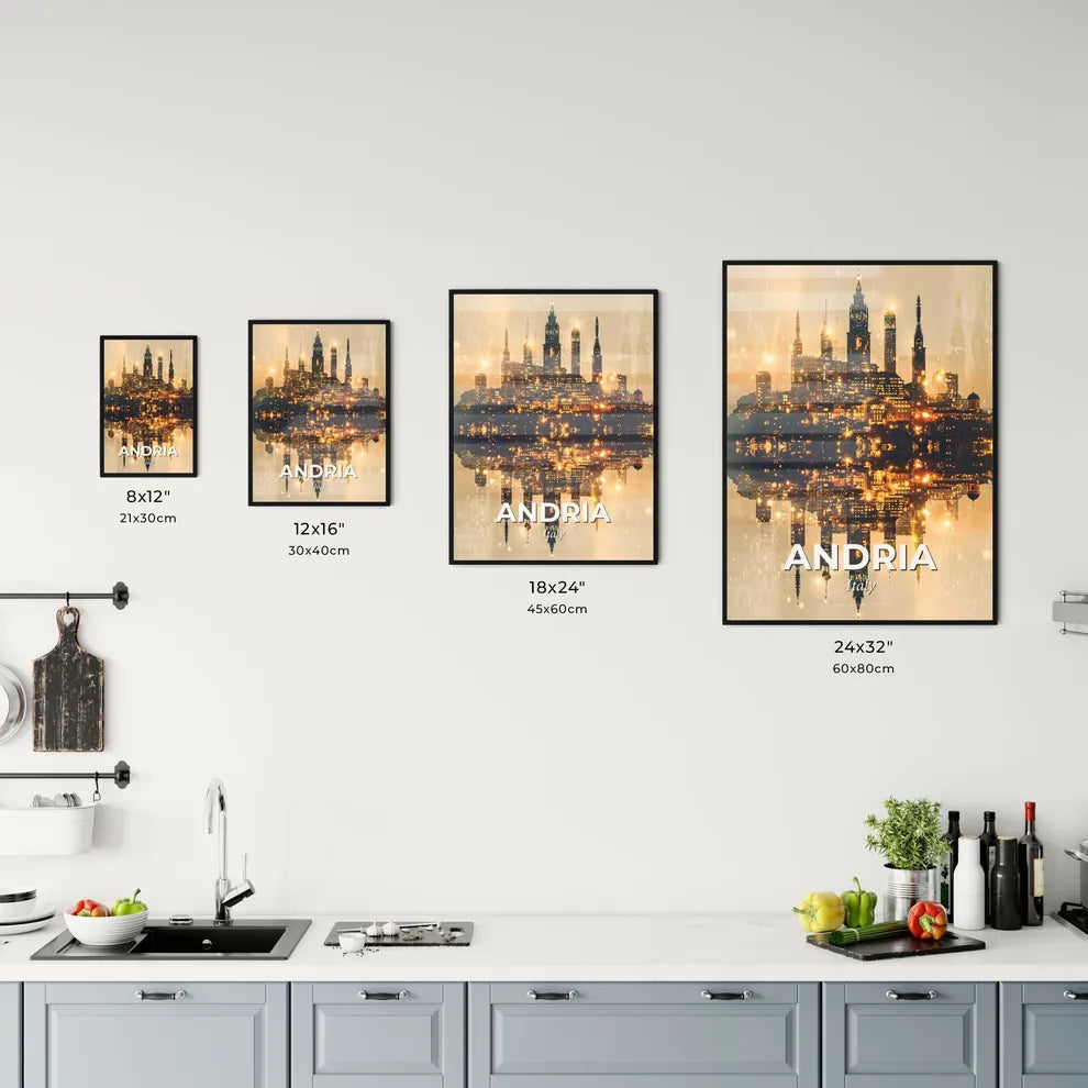 Andria Cityscape Skyline Artistic Poster Creation Office Art