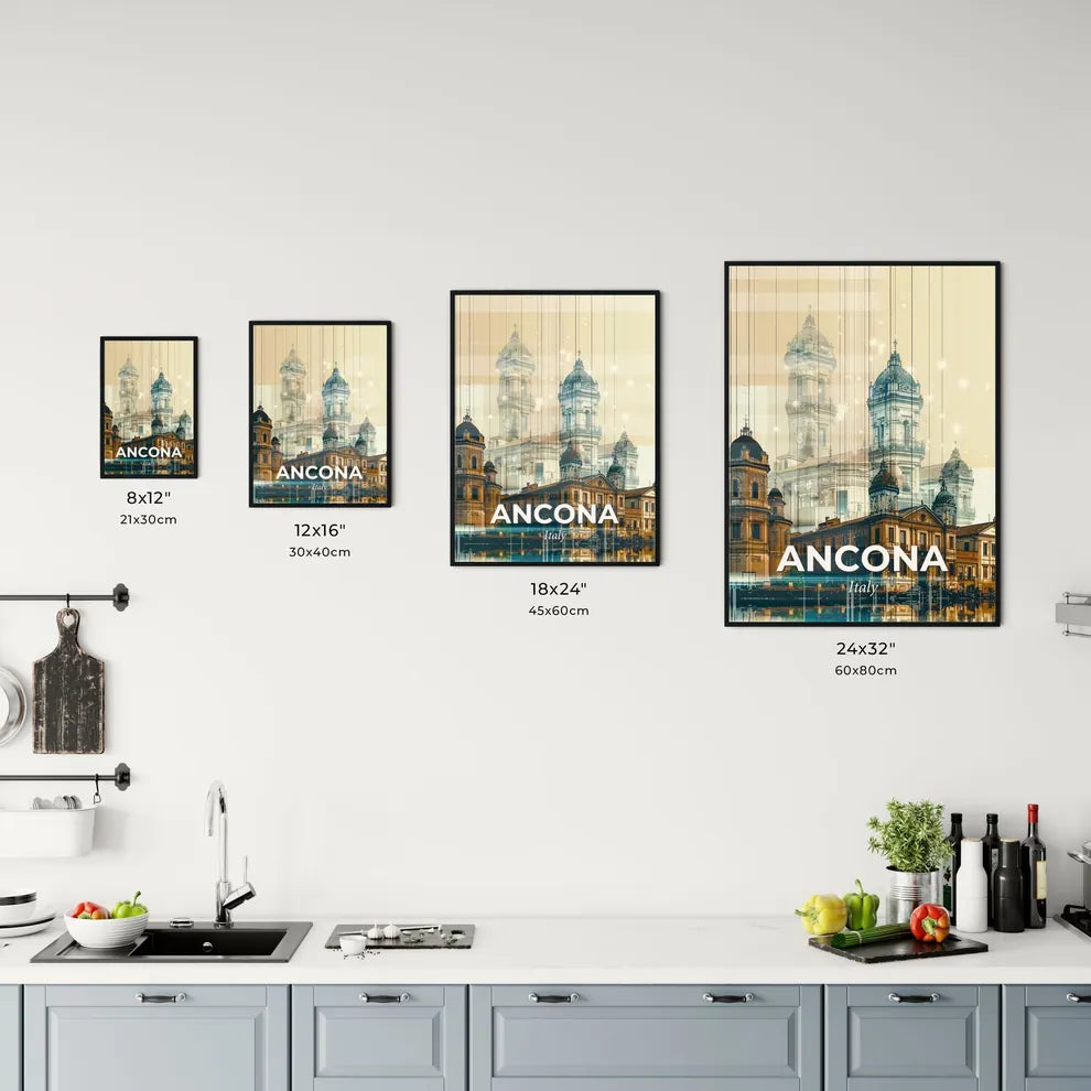 Ancona Skyline Double Exposure Composite Art Poster Office Art