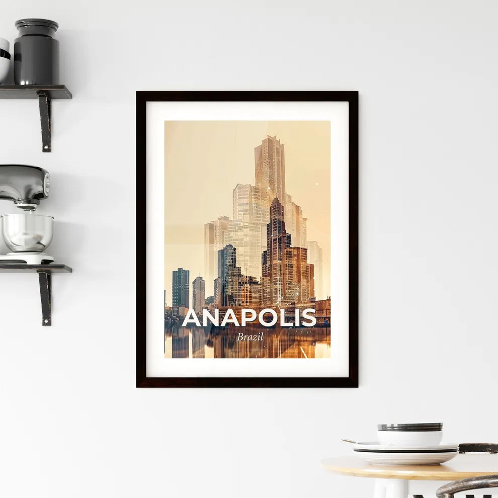 Anapolis Cityscape Sparks in the Night Framed Print