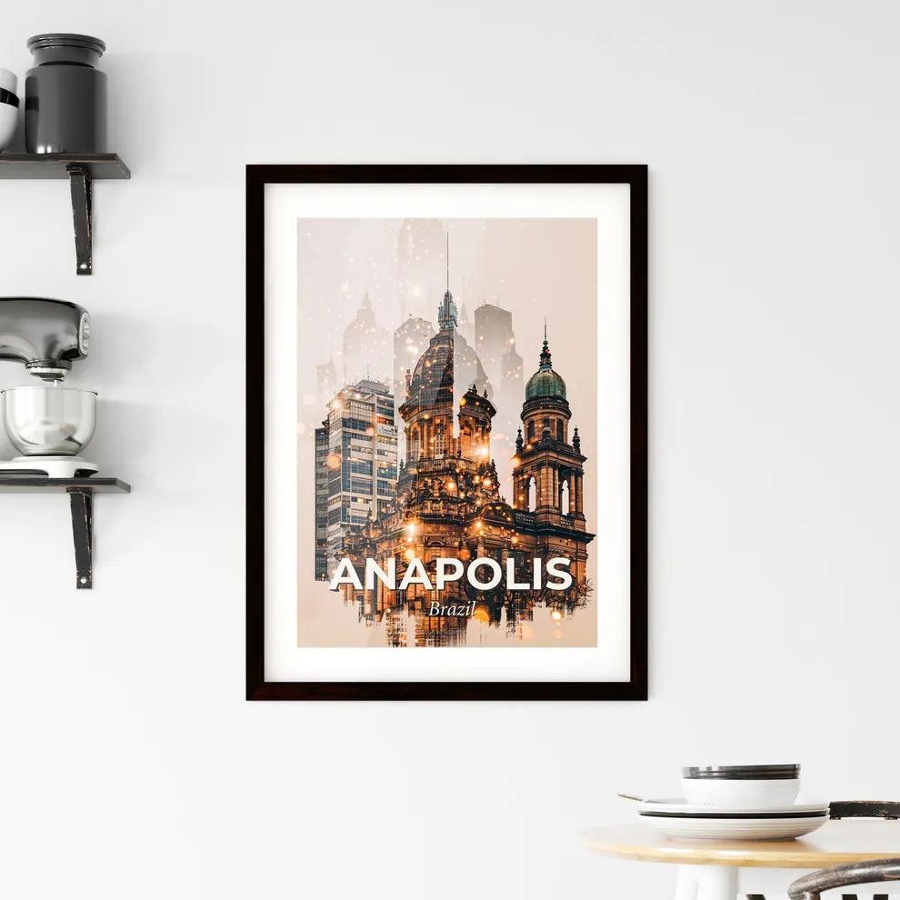 Anapolis, Brazil: Skyline Cityscape Composite Art Framed Print