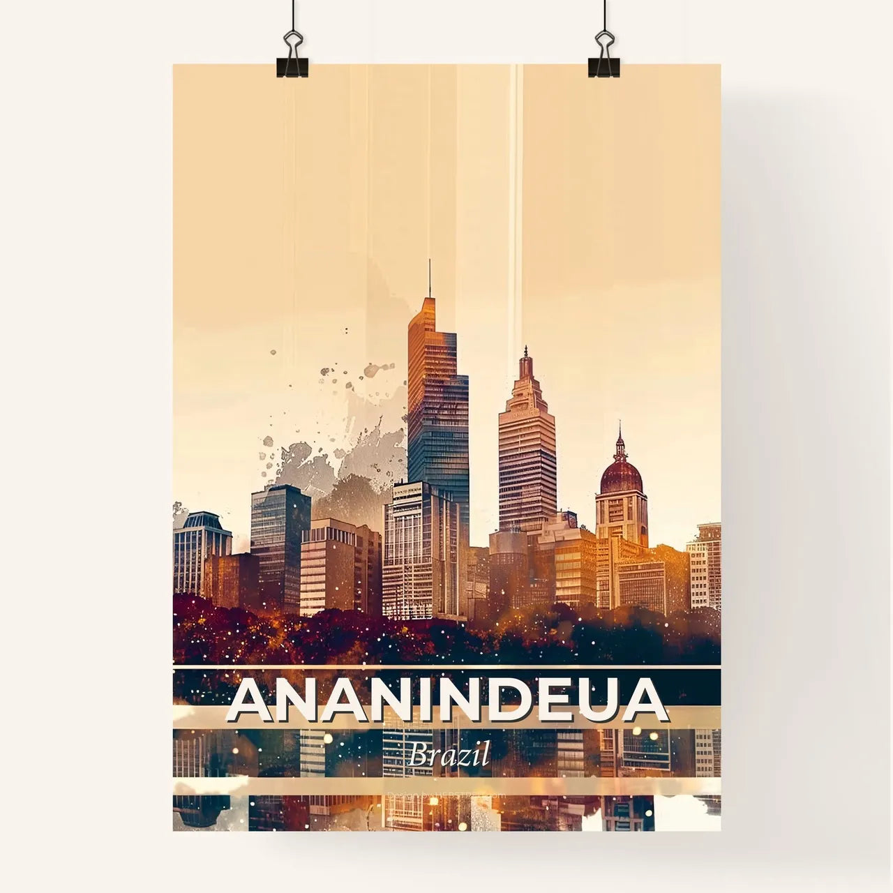 Ananindeua Skyline Composite Art Poster Poster