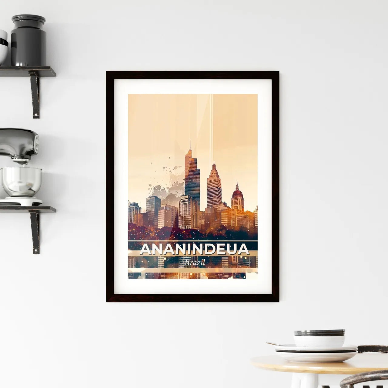 Ananindeua Skyline Composite Art Poster Framed Print