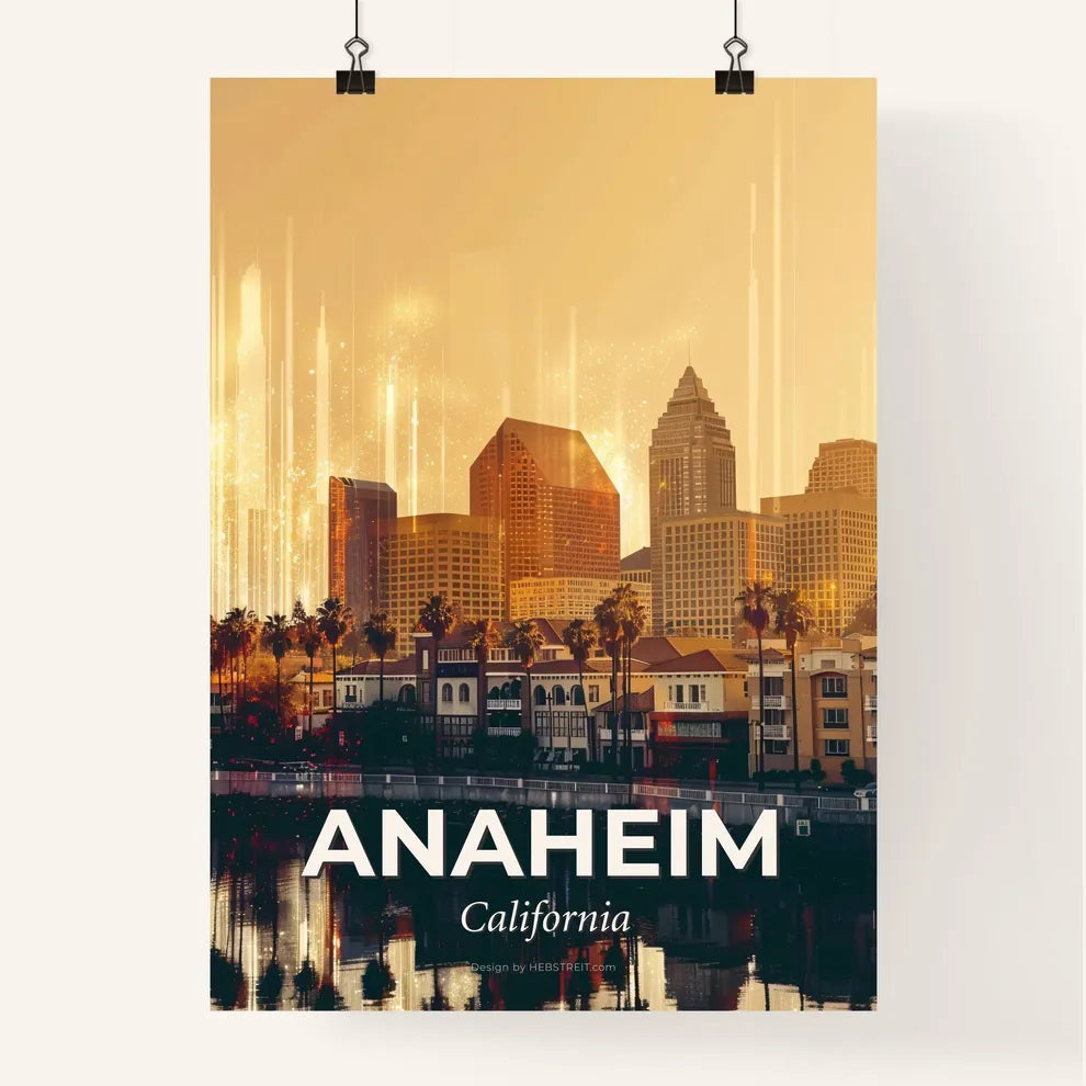 Anaheim Skyline Double Exposure City Icons Poster Poster