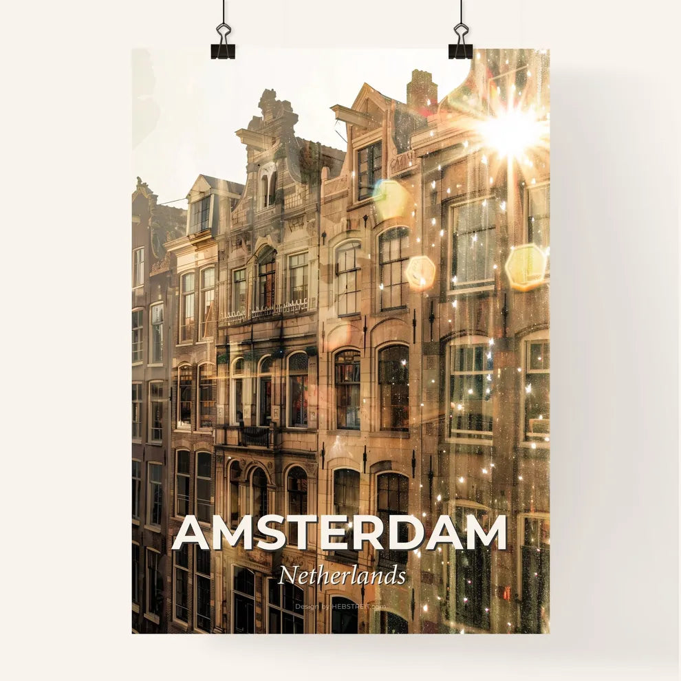 Amsterdam Skyline in Double Exposure Poster