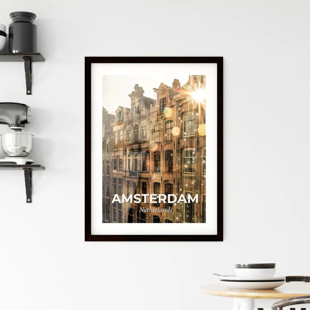Amsterdam Skyline in Double Exposure Framed Print