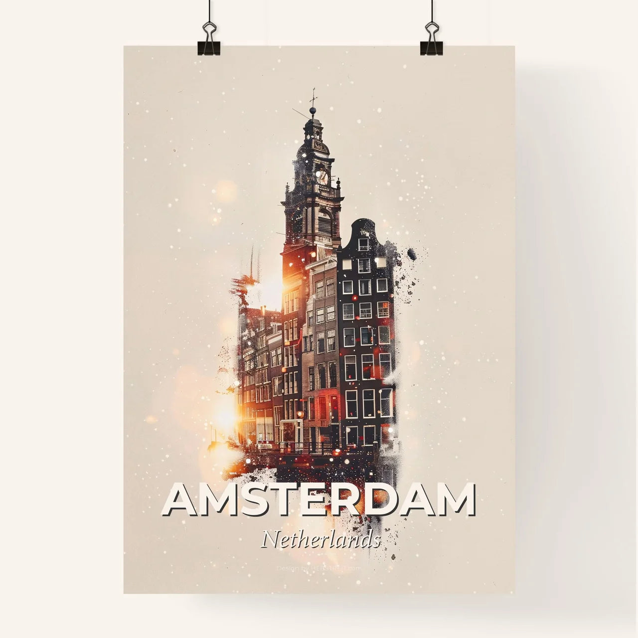 Amsterdam Lights: Local Architecture Art Poster Poster