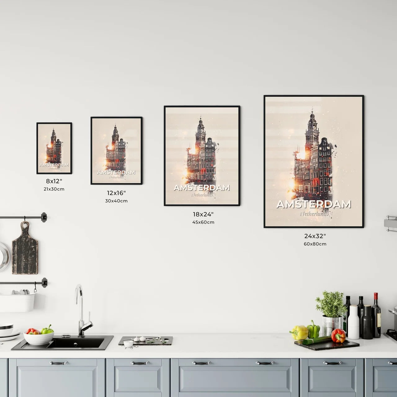 Amsterdam Lights: Local Architecture Art Poster Office Art