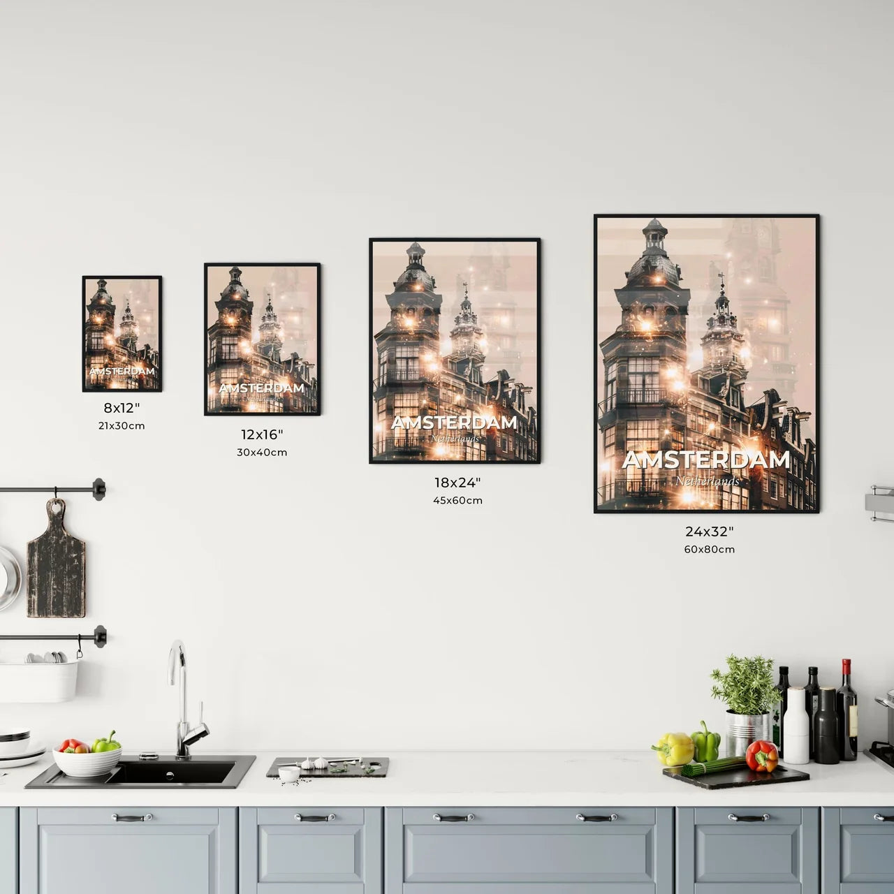Amsterdam Skyline Cityscape Art Double Exposure Office Art