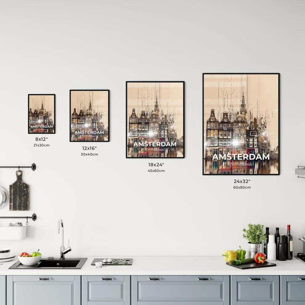 Amsterdam City Double Exposure Skyline Art Office Art