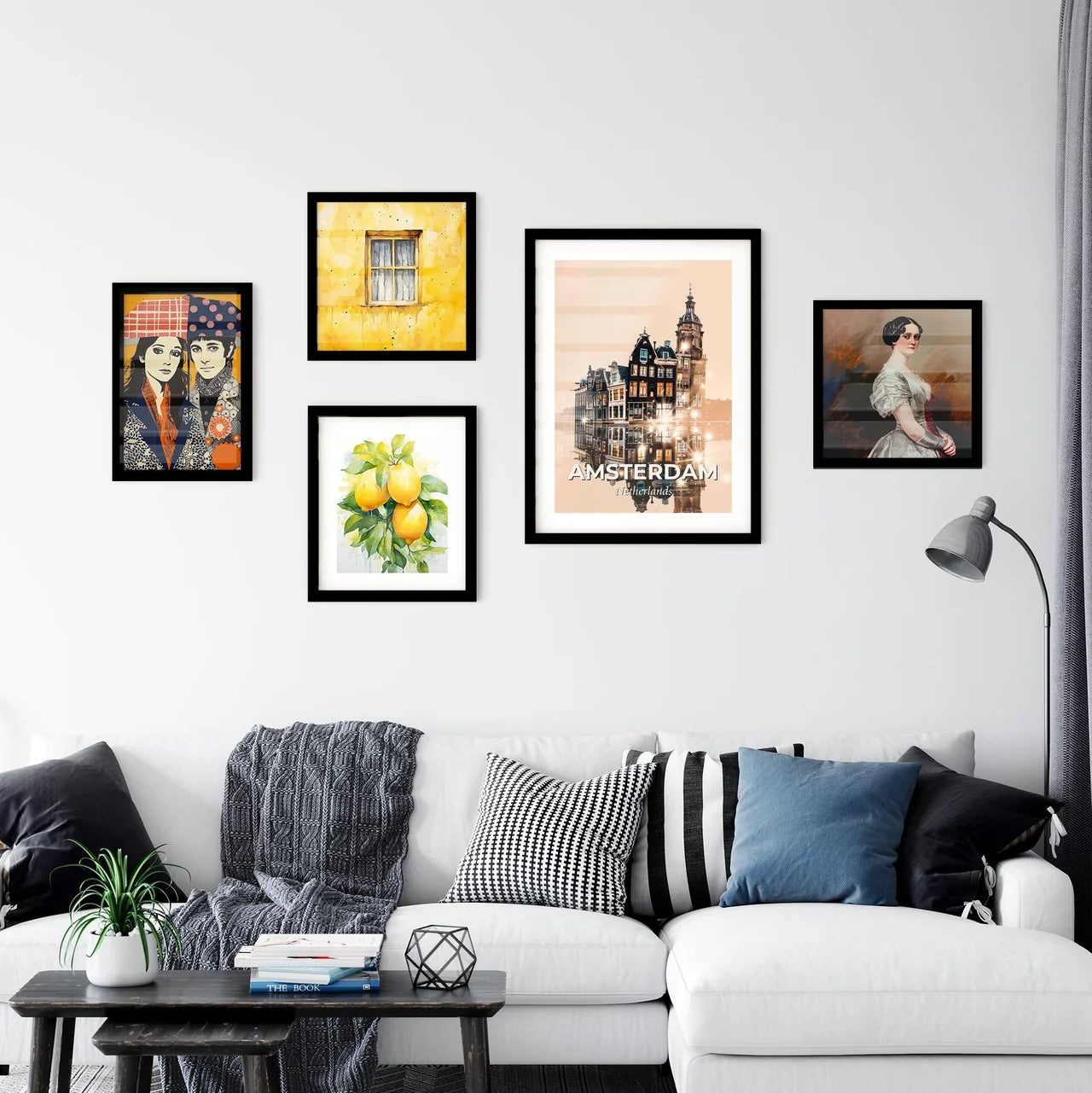 Amsterdam Skyline Double Exposure Poster Art Wall Art