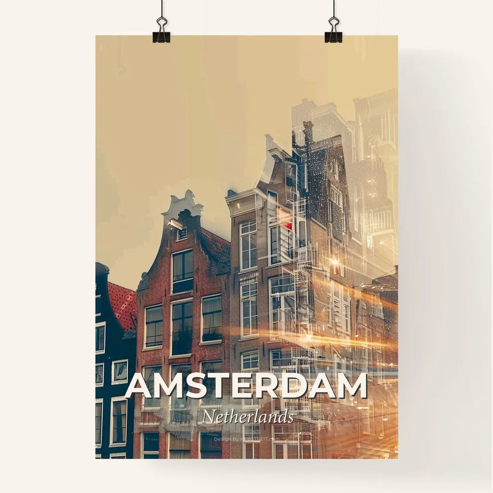 Amsterdam Skyline Composite Art Poster Poster