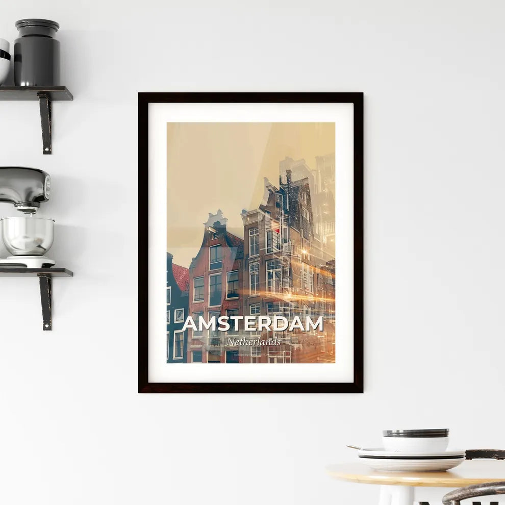 Amsterdam Skyline Composite Art Poster Framed Print