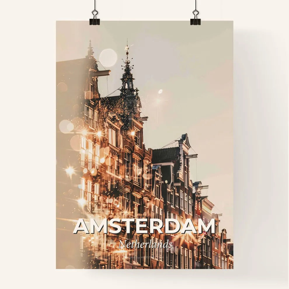 Amsterdam Skyline: Double Exposure City Art Poster