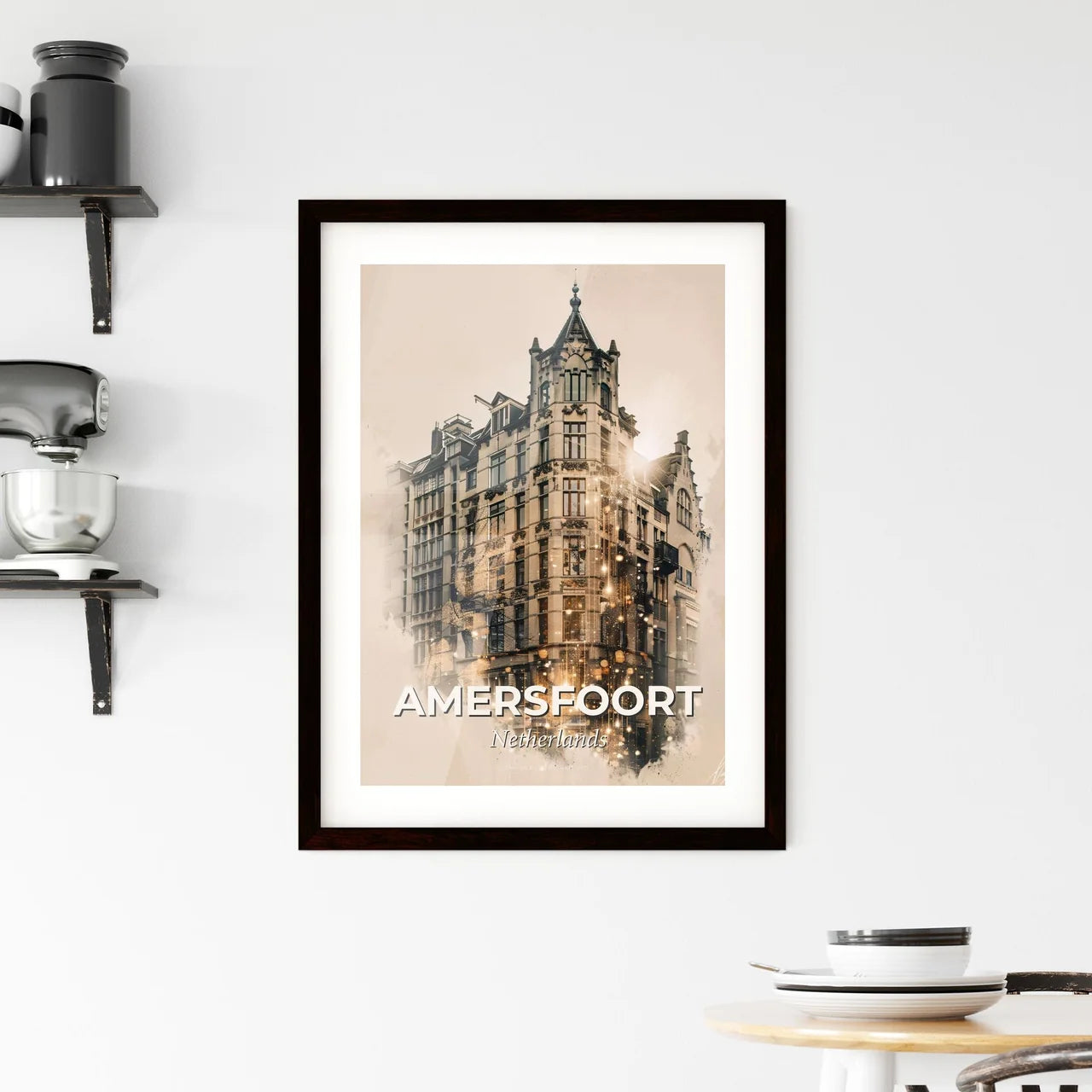 Amersfoort Skyline Double Exposure Art Framed Print