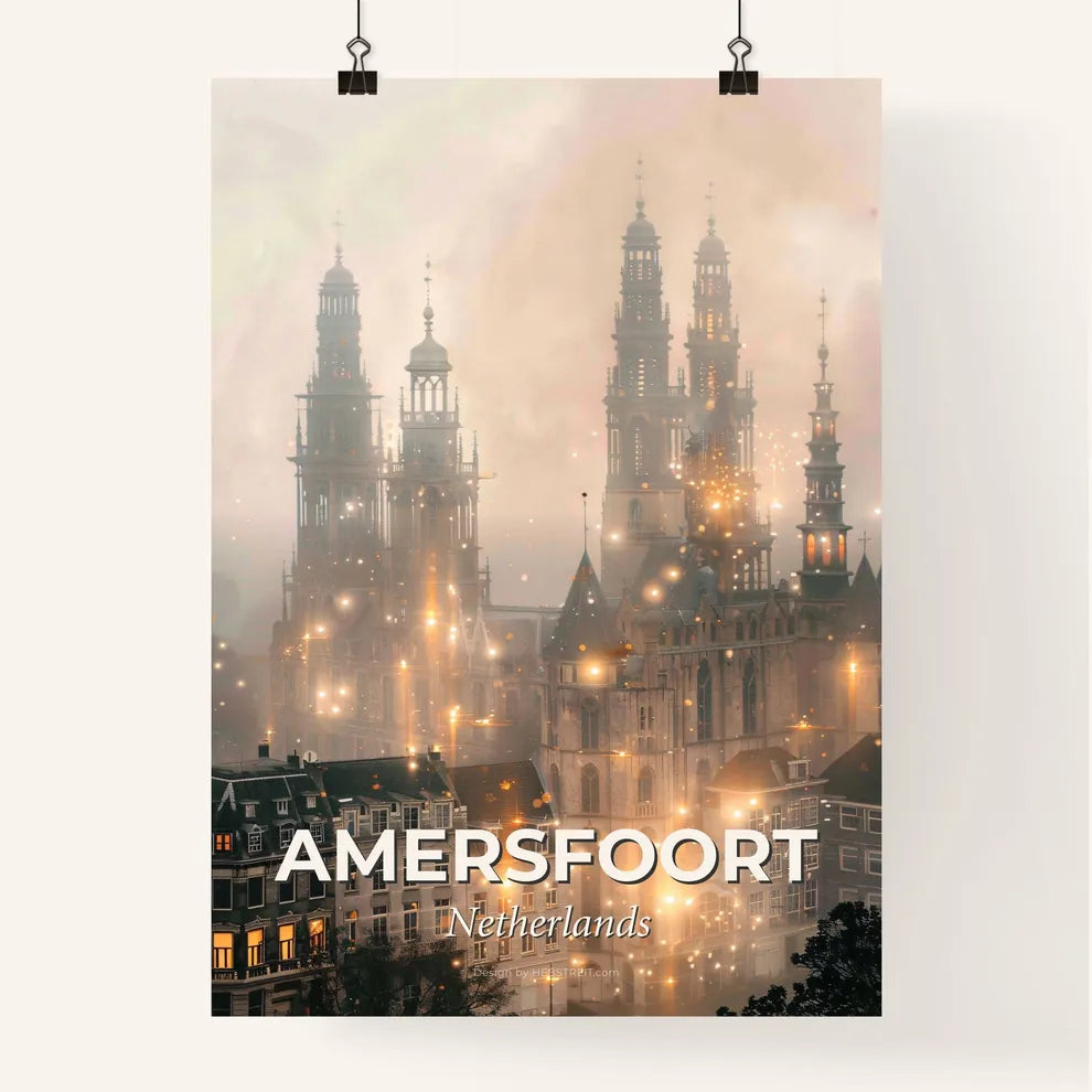 Amersfoort Cityscape Skyline Poster, Local Architecture Icons Poster